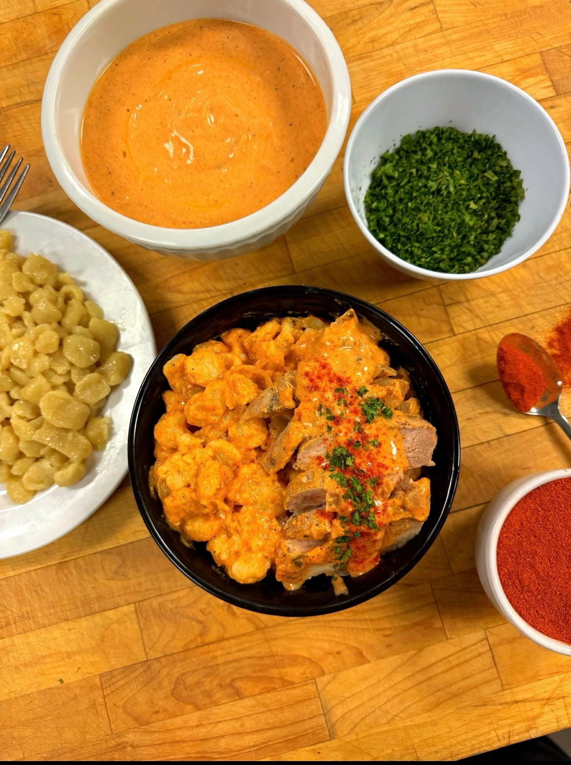 Chicken Paprikash over Spaetzle